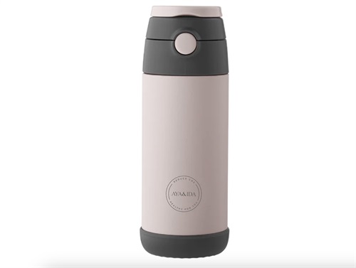Aya&Ida Børne Drikkeflaske Soft Rose Med Sugerør 350ml