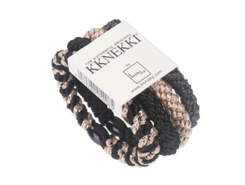 Kknekki Hårelastikker Black Gold Mix (4-pak)