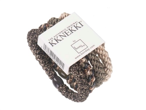Kknekki Hårelastikker Green Bronze Mix (4-pak)