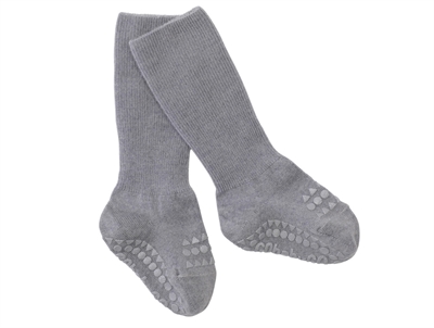 GoBabyGo skridsikre merinouldstrømper i grey melange