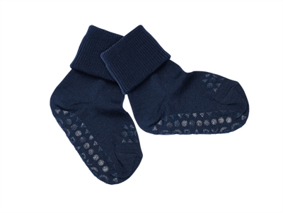 GoBabyGo strømper skridsikre mørkeblå merinould