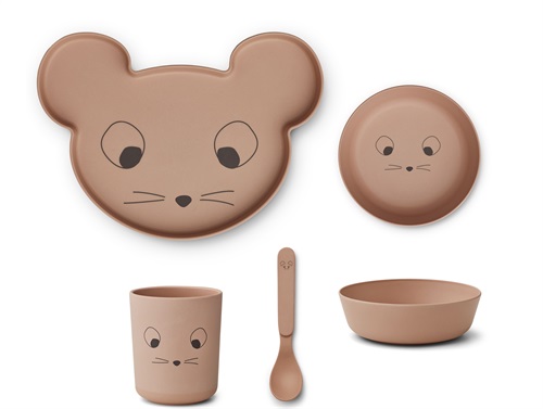 Liewood Mouse Pale Tuscany Servicesæt Brody (4-pak)