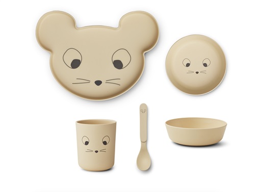 Liewood Mouse Wheat Yellow Servicesæt Brody (4-pak)