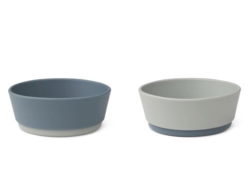 Liewood Blue Mix Skåle Clarke Silikone (2-pak)