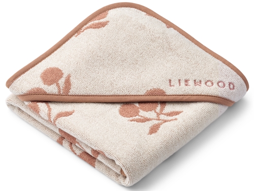 Liewood Peach/sea Shell Garnindfarvet Hooded Babyhåndklæde Alba