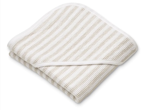 Liewood Stripe Crisp White/sandy Hooded Håndklæde Caro