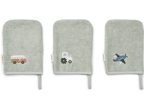 Liewood Vehicles/dove Blue Vaskeklud Francisco (3-pak)