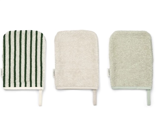 Liewood Garden Green/creme De La Creme Multi Mix Vaskeklude Sylvester (3-pak)
