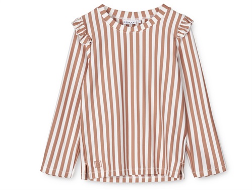 Liewood Tuscany Rose/creme De La Creme Stribet Badebluse Tenley Upf40+ - Str. 1y 80cm