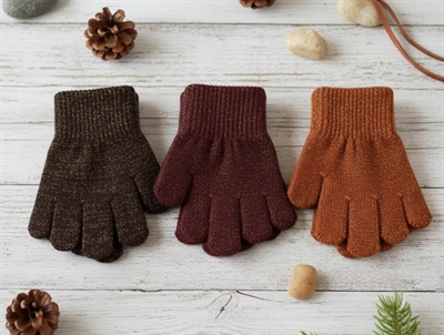 Mikk-line ginger bread mix glitter fingervanter uld/nylon (3-pak)