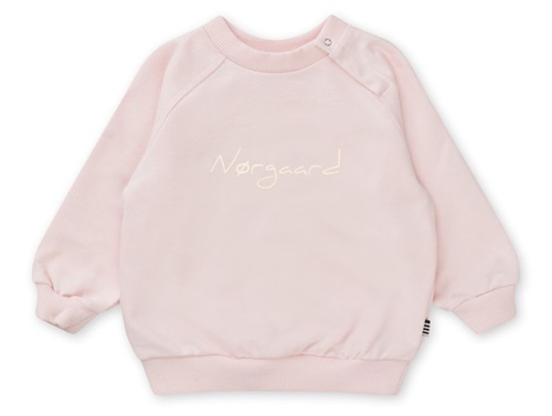 Mads Nørgaard Sirius Sweatshirt Heavenly Pink Med Hvidt Logoprint - Str. 4y 104cm