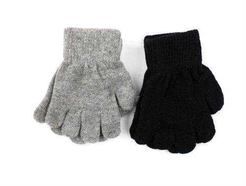 Celavi Grey/black Fingervanter Uld/nylon (2-pak) - Str. 3-6y