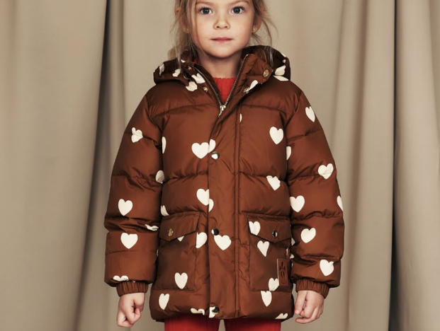 Mini vinterjakke brown hearts | Puffer | 979,90.-