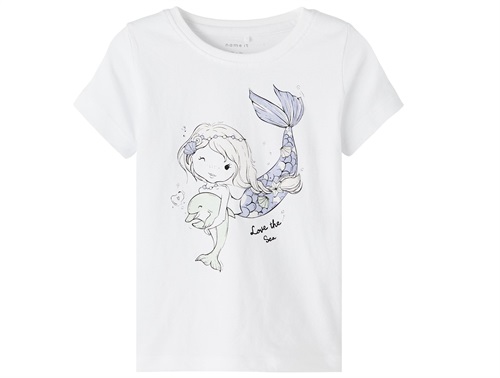 Name It Bright White T-shirt Havfrue - Str. 1.5y 86cm