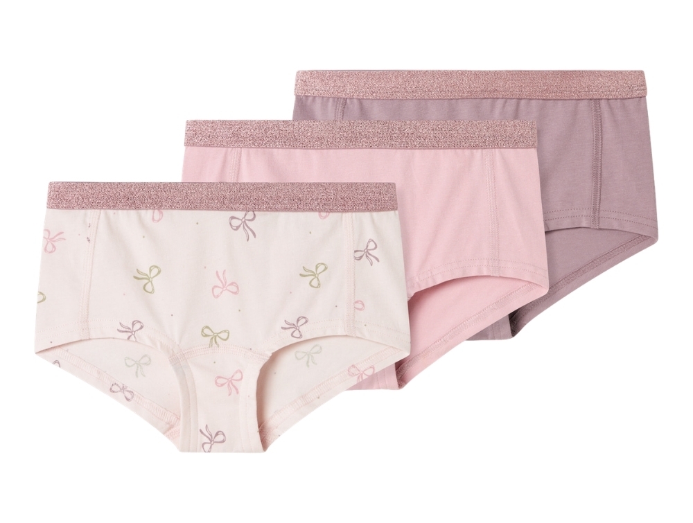 Name It Underbukser Barely Pink Med Sløjfe 3-pak - Str.    7-8y 122/128cm