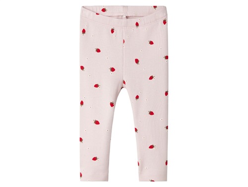 Name It Leggings Lys Lilac Med Jordbærprint - Str. 0m 50cm