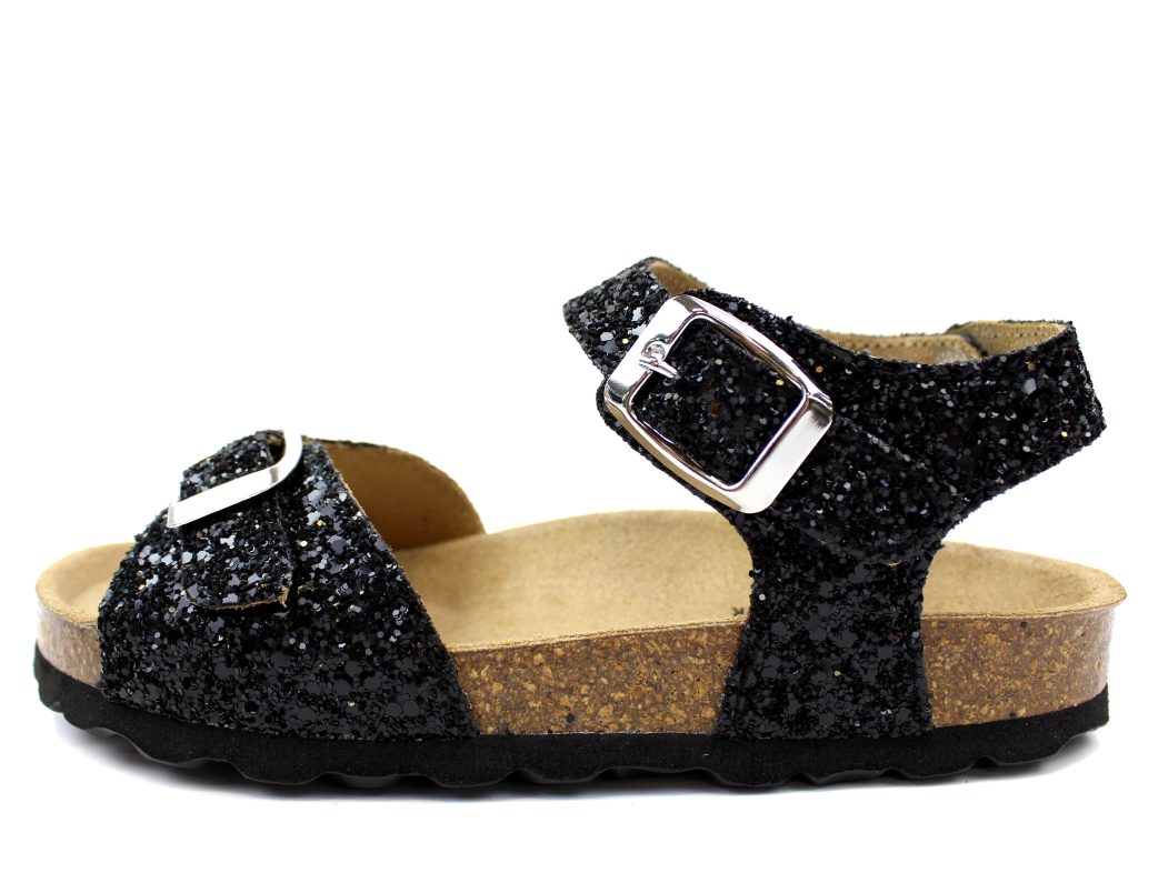 pustes op snemand sko Petit by Sofie Schnoor sandal sort glimmer | Tilbud- spar masser af penge i  vores sommerudsalg