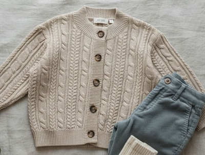 Petit Piao nature white chunky cardigan