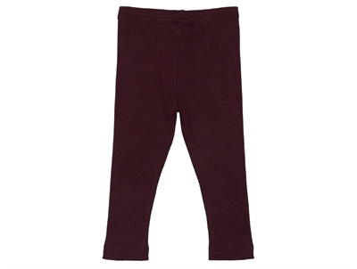 Petit Piao leggings i farven dark grape med ribstruktur set bagfra