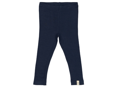 Petit Piao leggings i farven dress blues med ribstruktur set forfra