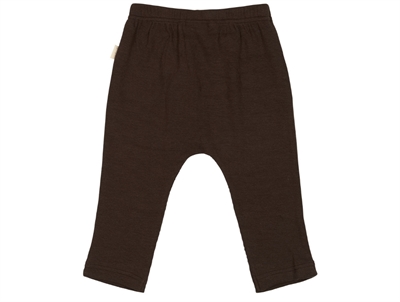 Petit Piao bukser i farven coffee bean set bagfra med elastik i taljen