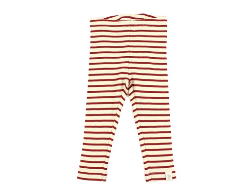 Petit Piao Chili Pepper/dark Off White Stribede Leggings Modal - Str. 1.5y 86cm