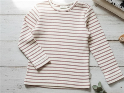 Petit Piao sea shell pink stribet t-shirt