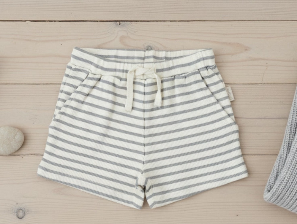 Petit Piao Blue Mist Stribet Shorts - Str. 2y 92cm