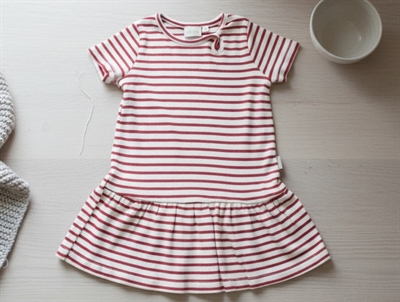 Petit Piao bright red stribet kjole