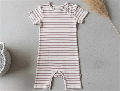 Petit Piao sea shell pink stribet jumpsuit
