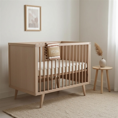 Petit Piao sengetøj baby dusty rose/cream