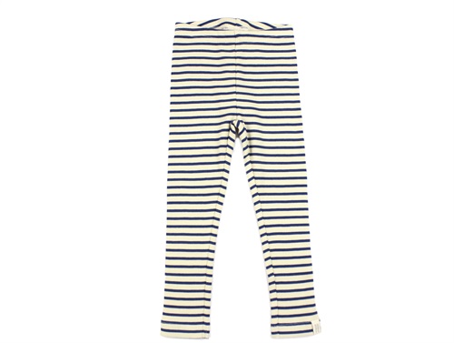 Petit Piao Ensign Blue/dark Off White Stribede Leggings Modal - Str. 1y 80cm