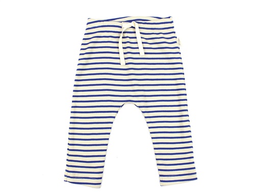 Petit Piao Deep Cobalt/dark Off White Stribede Bukser Modal - Str. 1y 80cm
