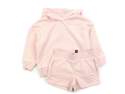 Puma rose dust sweatset med hoodie og shorts