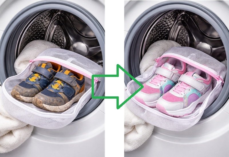 Rengøring af børnesko med blød børste og klud