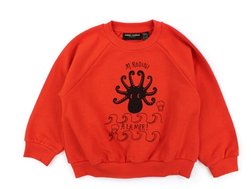 Mini Rodini sweatshirt octopus rød
