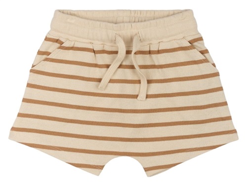 The New Siblings Nat Shorts Indian Tan Stribet - Str. 1y 80cm