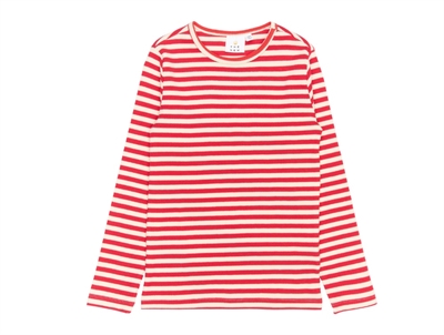 THE NEW rib t-shirt i røde og hvide striber med lange ærmer