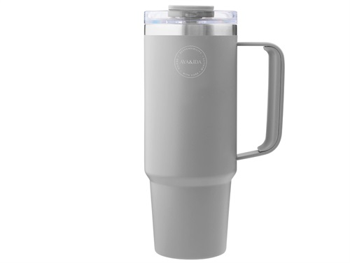 Aya&Ida Light Grey Termokop Med Sugerør 885ml
