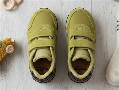 Woden Kids sneaker Nor suede ecru olive