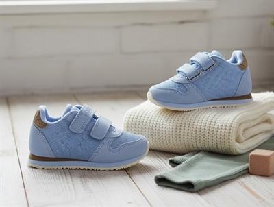 Woden Kids sneaker Ydun suede mesh blue skies