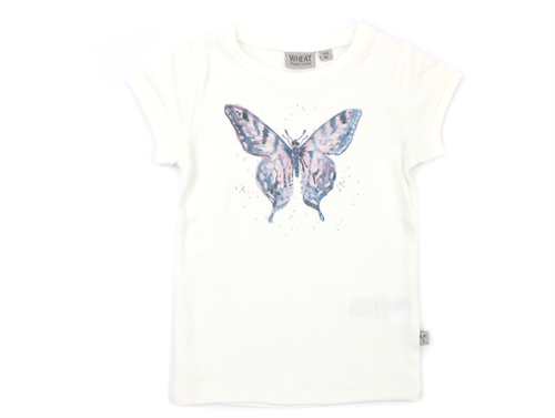 Wheat t-shirt watercolour butterfly ivory