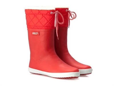 Aigle Giboulee vintergummistøvle rød- set fra siden forfra
