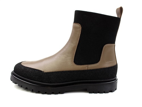 Angulus Black/taupe Støvlette Med Elastik - Str. 38
