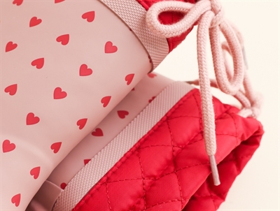 Angulus vintergummistøvle i rosa med hjerteprint