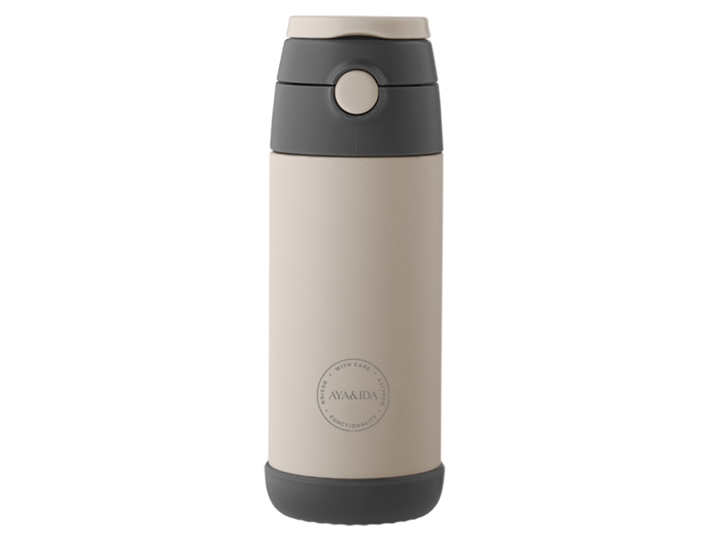 Aya&Ida Børne Drikkeflaske Med Sugerør Creme Beige 350ml