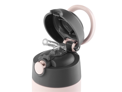 AYA&IDA børne drikkeflaske soft rose med sugerør 350ml