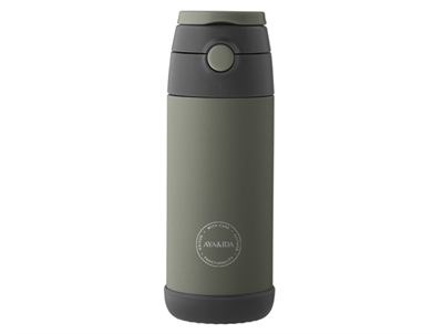 AYA&IDA børne drikkeflaske tropical green med sugerør 350ml