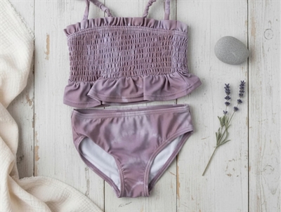 Lil Atelier violet ice tie dye smock bikini