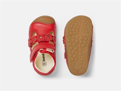 Bundgaard Petit Summer Flower sandal cherry med blomster og velcro